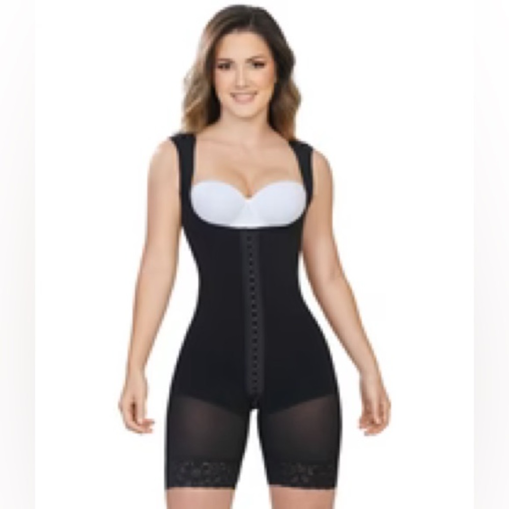 Mid-Thigh Open Bodysuit with Zipper Crotch